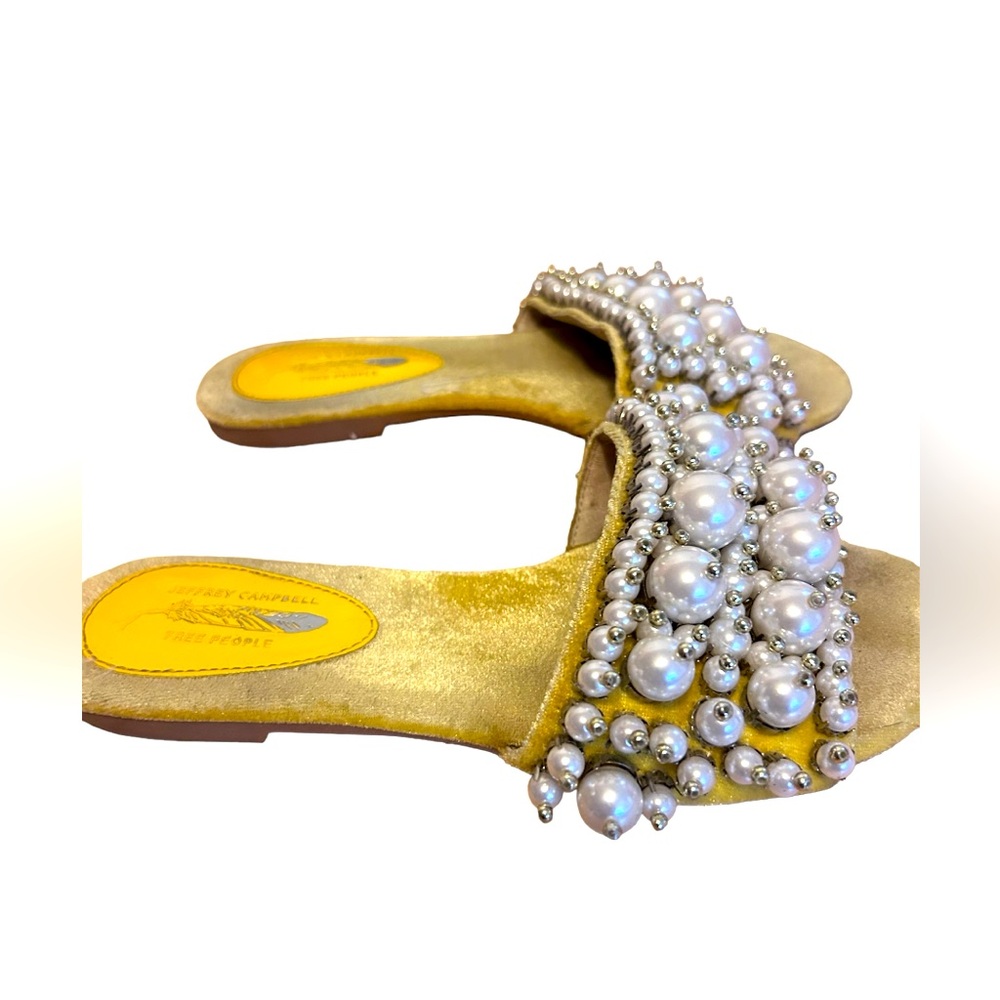 Pixie Pearl Slide Sandals Jeffrey Campbell X Free People Yellow Size 6